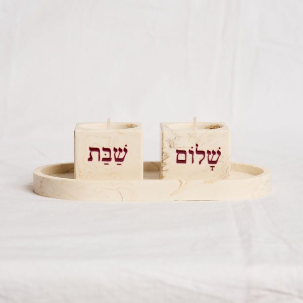 פמוטים לשבת מבטון מעוצב